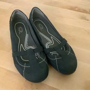 navy leather mary jane flats womens 9 quad comfort